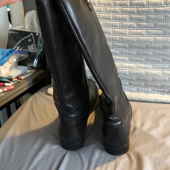 FRYE black leather boots pull on size 9 - Picture 3 of 6